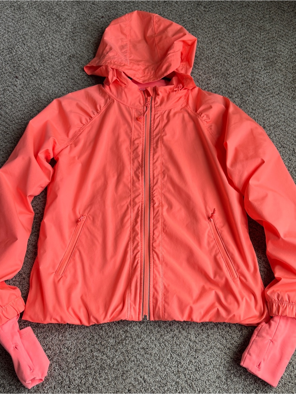 Ivivva Girls' Hooded Windbreaker in Coral